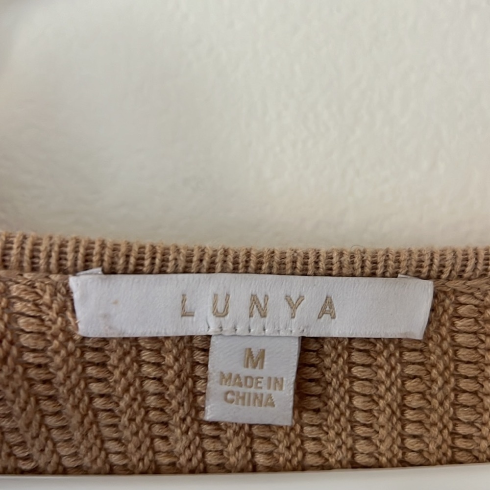Lunya Prima Cozy Pullover Tan Ribbed Oversized Sweater Size Medium - Picture 5 of 11